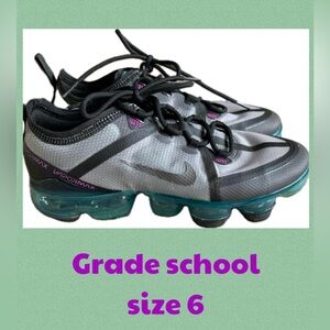 Nike Kids Sneakers - Gray and Black with Purple Accents
